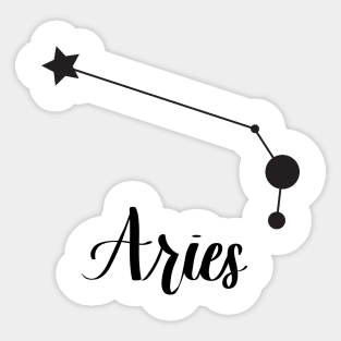 Aries Zodiac Constellation in Black Sticker